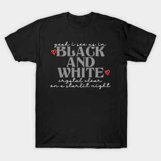 b&w » white font T-Shirt